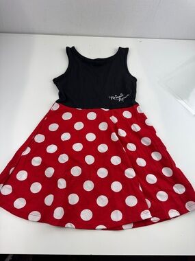 Disney Black Tank Top with Red and White Polka Dot Skirt Dress